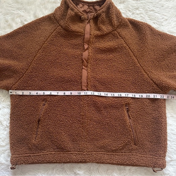 Daily Drills Jacket Cozy Quarter Zip Teddy Fleece Pullover Oak Brown Sz XS/S - Picture 10 of 12